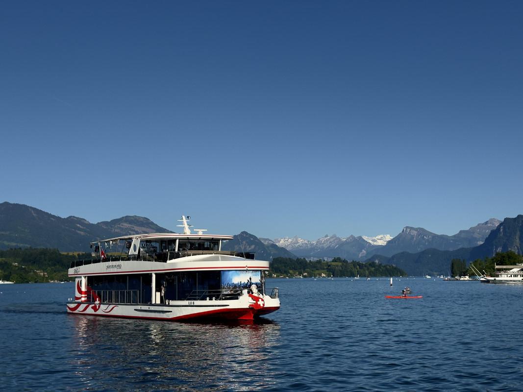 Person looking at art in a gallery